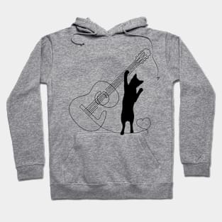 Cat loves guitar Tshirt Hoodie